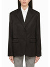 Single Breasted Nylon Blazer Jacket Black - PRADA - BALAAN 2