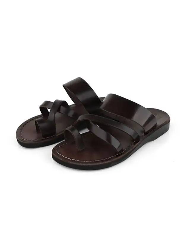 Women's The Good Shepherd Leather Slippers Brown - JERUSALEM - BALAAN 4