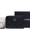 Classic Zipped Coin Purse Grained Calfskin Silver Black - CHANEL - BALAAN 2