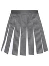 RWB Tab Wool Mini Mini Pleated Skirt Grey - THOM BROWNE - BALAAN 2