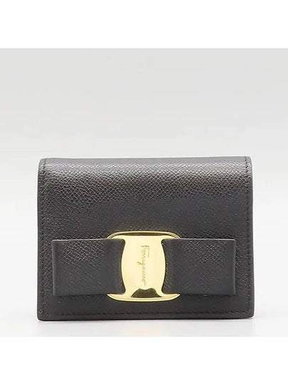 Ferragamo 22 D515 Black Leather Vara Bow Bicycle Wallet - SALVATORE FERRAGAMO - BALAAN 2