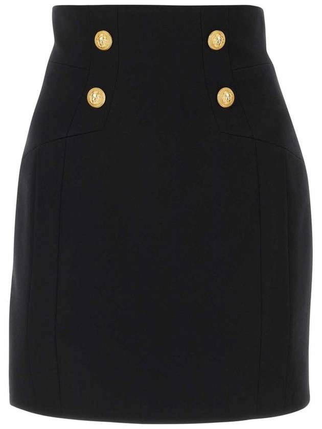 High Waist 4 Button H Line Skirt Black - BALMAIN - BALAAN 2