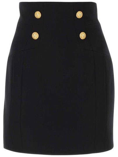 High Waist 4 Button H Line Skirt Black - BALMAIN - BALAAN 2