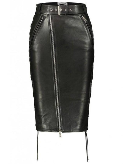 Women's Knit Biker Zipper Pencil Skirt Black - BALENCIAGA - BALAAN 2