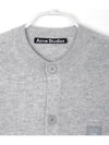 Face Patch Crop Cardigan Light Grey Melange - ACNE STUDIOS - BALAAN 4