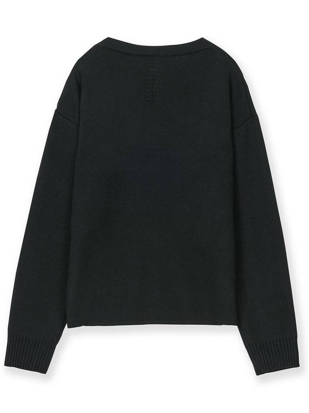 Round Neck Sailor Knit Top Black - ROLLING STUDIOS - BALAAN 3