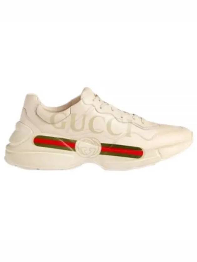 Rhyton Leather Sneakers Logo Ivory - GUCCI - BALAAN 2