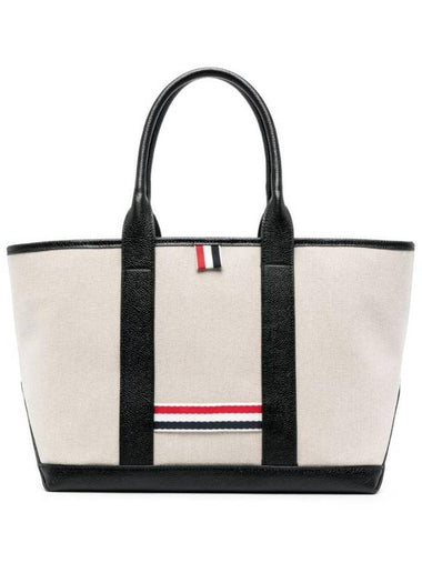 RWB Striped Tote Bag Black Beige - THOM BROWNE - BALAAN 1