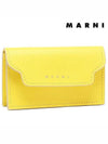 Logo Saffiano Leather Card Wallet Yellow - MARNI - BALAAN 3