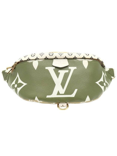 Khaki green beige monogram coated canvas bumbag hip bag belt - LOUIS VUITTON - BALAAN 1