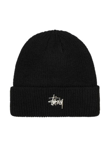 Basic logo embroidery beanie hat 1321019 0001 - STUSSY - BALAAN 1