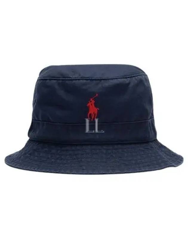 Embroidered Pony Bucket Hat Navy - POLO RALPH LAUREN - BALAAN 2