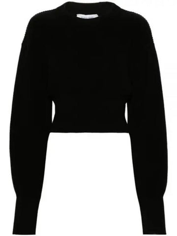 WTK027CKNI0516 BK99 Knit Crop Pullover - MARINE SERRE - BALAAN 1