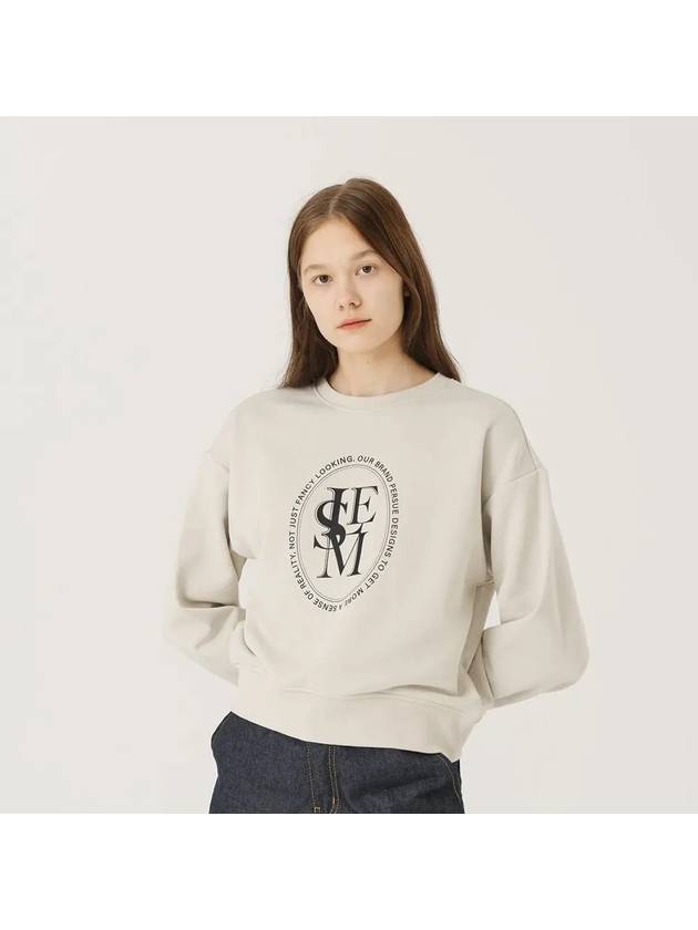 LESM Two Lines Logo Sweatshirt Greige - LE SOLEIL MATINEE - BALAAN 1