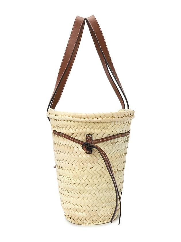 Cadix Drawstring Raffia Tote Bag Natural Cognac - ISABEL MARANT - BALAAN 3