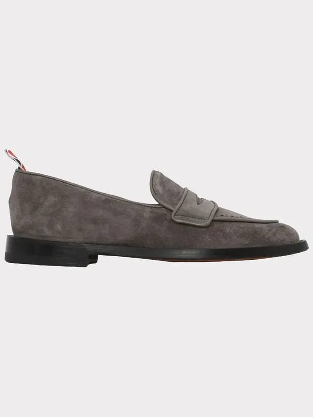 Women's Varsity Suede Penny Loafers Grey - THOM BROWNE - BALAAN 3