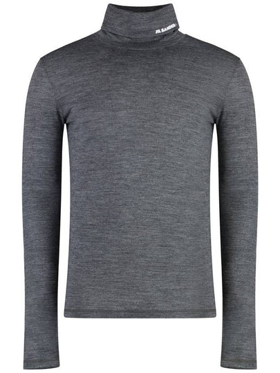 Slim Fit Logo Print Turtleneck Dark Gray - JIL SANDER - BALAAN 2