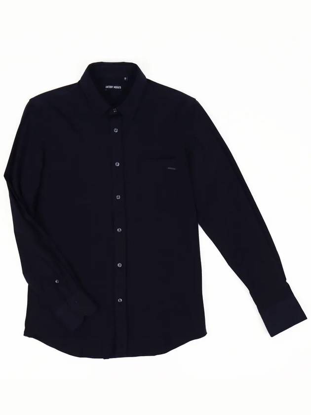 Navy cotton spandex long sleeve southern shirt SH126 - IKALOOOK - BALAAN 3