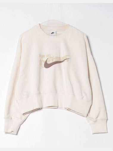 Sportswear Phoenix Fleece Oversized Crew-Neck French Terry Sweatshirt White - NIKE - BALAAN 1