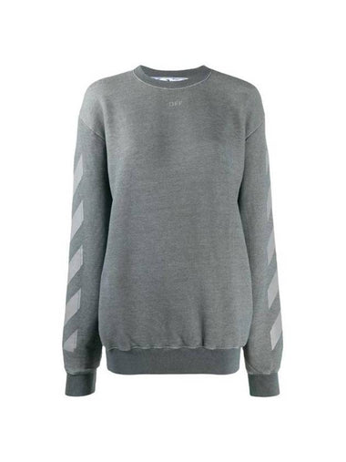 Rubber Diagonal Arrow Sweatshirt Grey - OFF WHITE - BALAAN 1