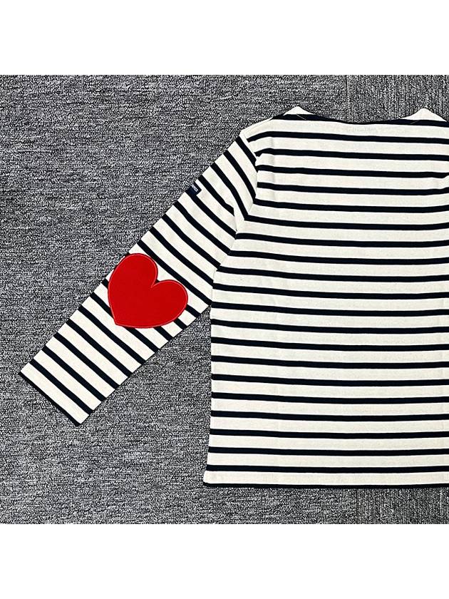 Kids VAUJANY Heart Patch Long Sleeve T shirt 9174 ECRU MARINE - SAINT JAMES - BALAAN 8