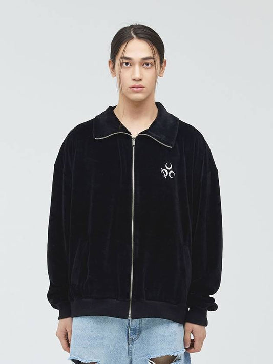 Signature Velour Zip-Up Jacket Black - DAUSPICE - BALAAN 2