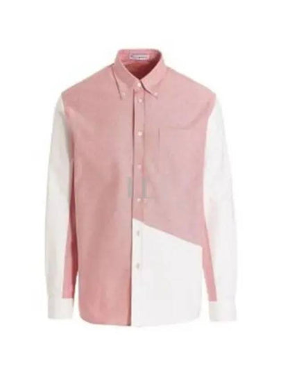 Patchwork Classic Fit Long Sleeve Shirt White Pink - JW ANDERSON - BALAAN 2