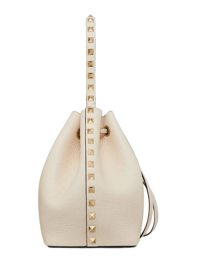 Rockstud Drawstring Bucket Bag White - VALENTINO - BALAAN 3