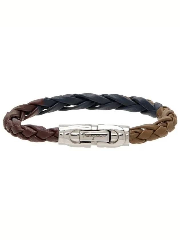 Leather Gancini braided calfskin bracelet - SALVATORE FERRAGAMO - BALAAN 1