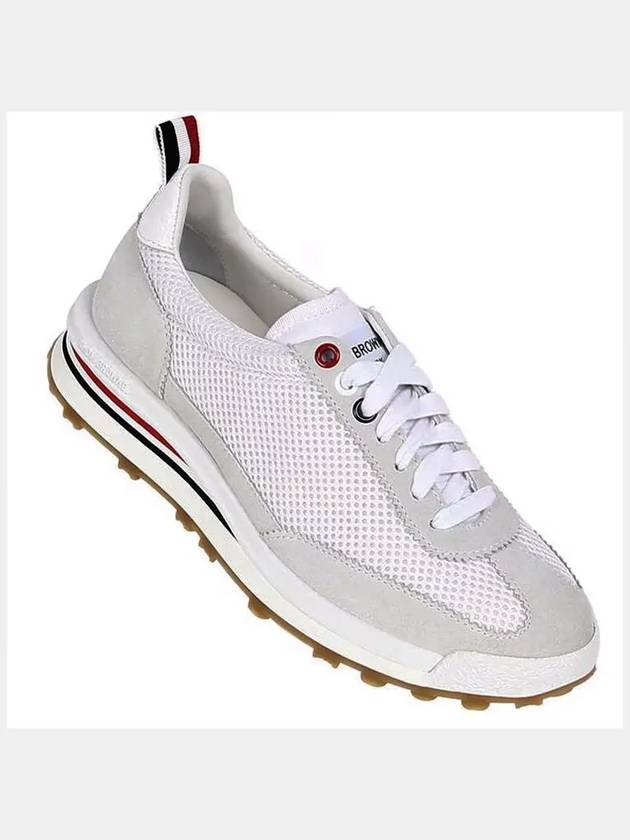 Thom Women Browne Nylon Tech Runner Low Top Sneakers Grey White - THOM BROWNE - BALAAN 3