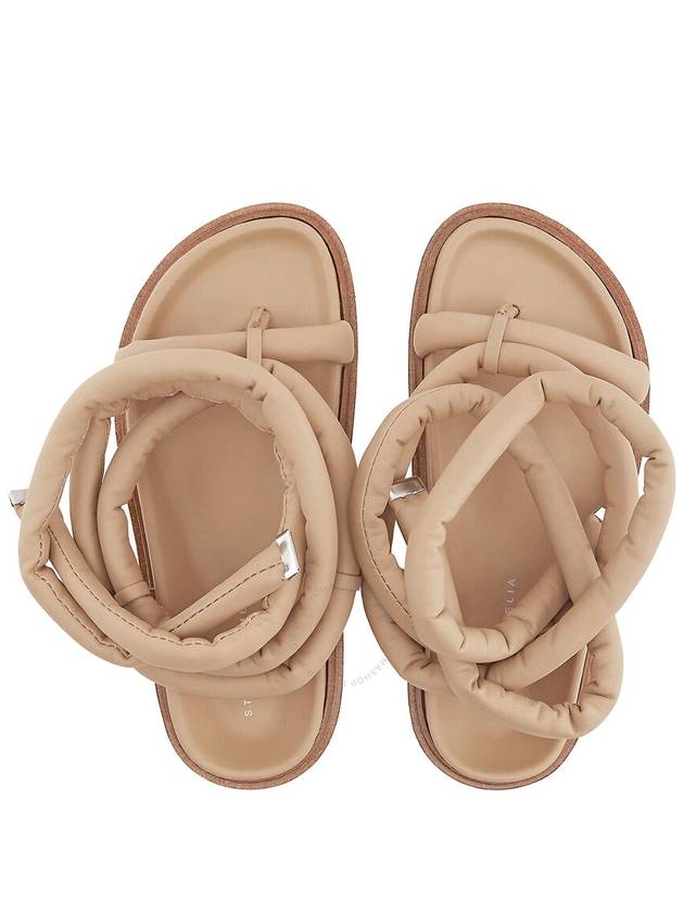 Studio Amelia Ladies Beige Tubular Wrap Leather Flat Sandals, Brand Size 36 ( US Size 6 ) - STUDIO AMELIA - BALAAN 3