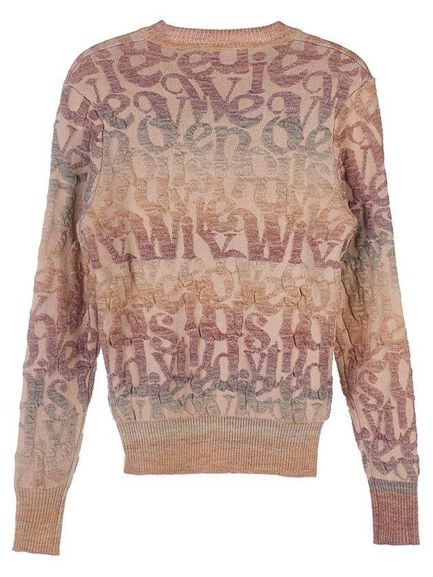 Logo Crew Neck Knit Top Beige - VIVIENNE WESTWOOD - BALAAN 3