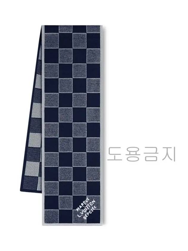 Damier Heritage Scarf Navy - LOUIS VUITTON - BALAAN 2