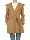 Vidim Hooded Virgin Wool Single Coat Light Brown - MAX MARA - BALAAN 5