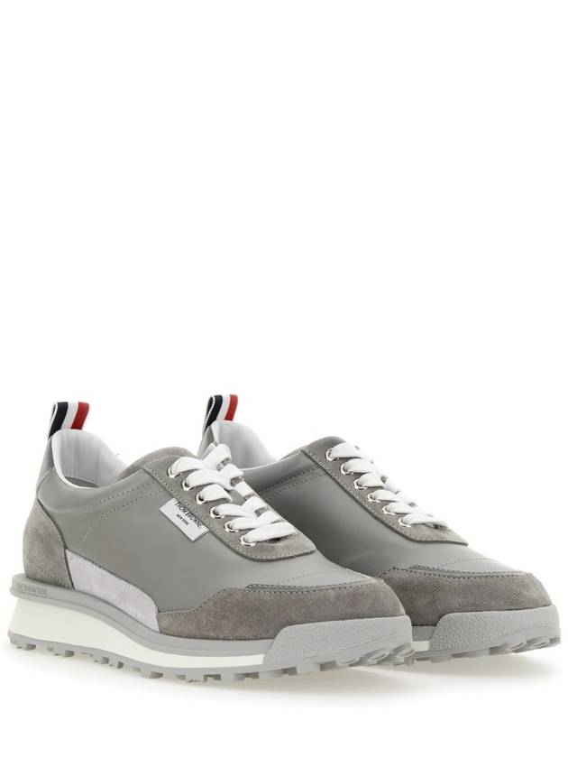 Vitello Alumni Trainer Caprede Low Top Sneakers Grey - THOM BROWNE - BALAAN 2