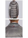 Men's 4 Bar Button Down Hooded Padding Grey - THOM BROWNE - BALAAN 6