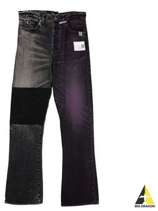 Two Tone Denim Straight Jeans Black - MIHARA YASUHIRO - BALAAN 2