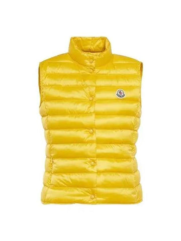 LIANE Logo Patch Padded Vest Yellow Women s Lightweight 233541 - MONCLER - BALAAN 1