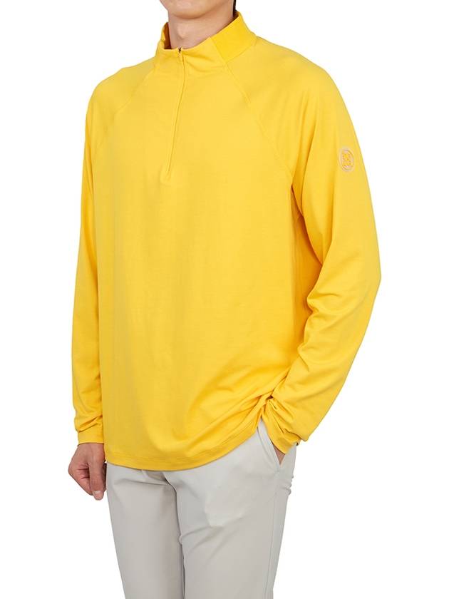 Men's Staple Quarter Zipper Long Sleeve T-Shirt Yellow - G/FORE - BALAAN 6