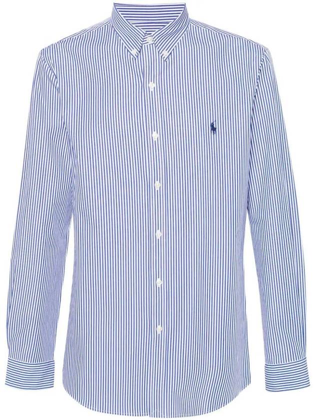 Embroidered Pony Logo Long Sleeve Shirt Blue - POLO RALPH LAUREN - BALAAN 2