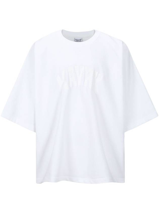 M Logo Off Overfit Three Quarter Short Sleeve T-Shirt White - MAVRK - BALAAN 2