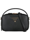 Logo Odette Leather Mini Shoulder Bag Black - PRADA - BALAAN 2