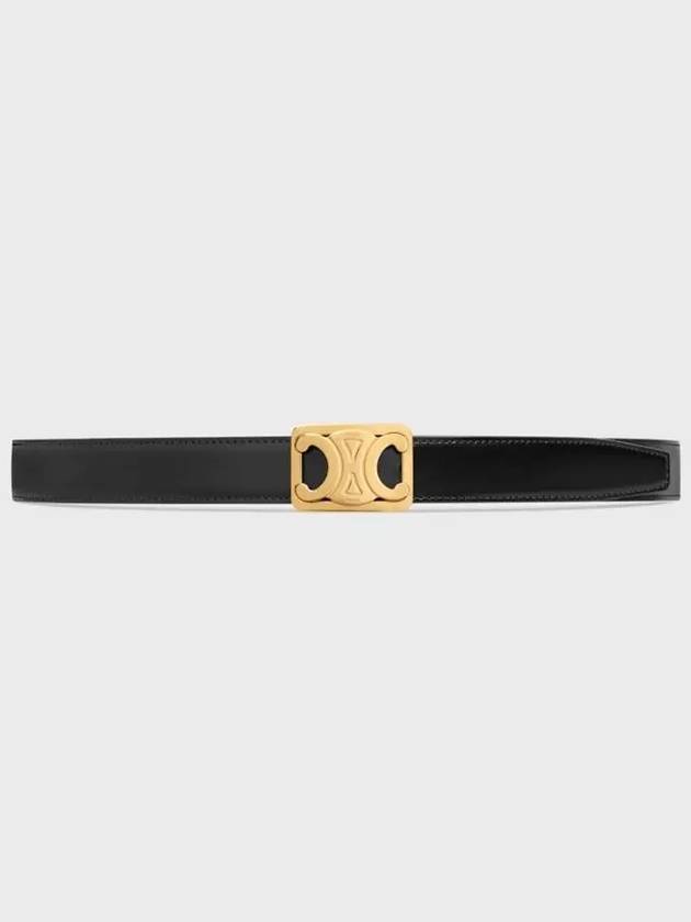 Medium reversible frame Triomphe belt Taurillon natural calfskin black white cotton - CELINE - BALAAN 3