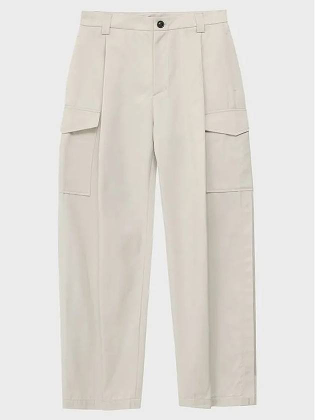 Cotton Pleated Pocket Wide Pants Ivory - NOIRER - BALAAN 3