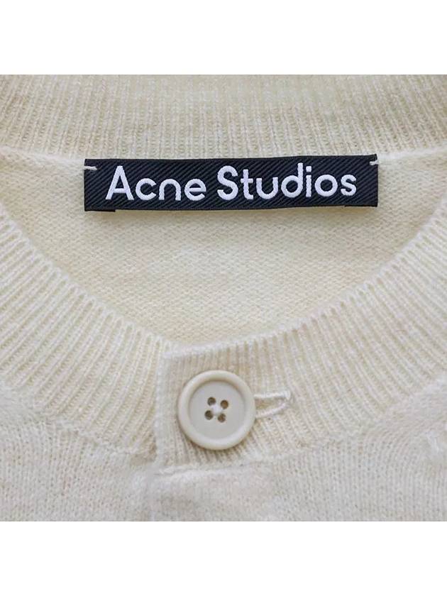 Face Patch Crop Cardigan White - ACNE STUDIOS - BALAAN 3