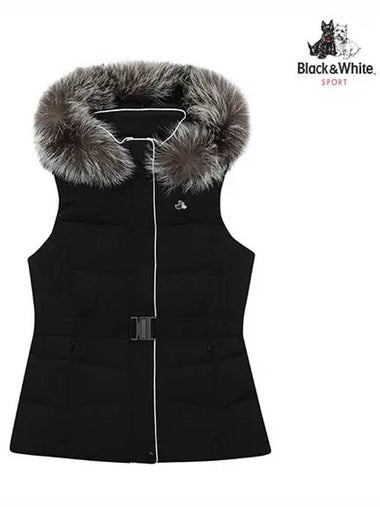 Fox Trimmed Vest 1003LXWNBLACK - BLACK&WHITE - BALAAN 1