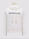 Embroidered Logo Hoodie White - MONCLER - BALAAN 3