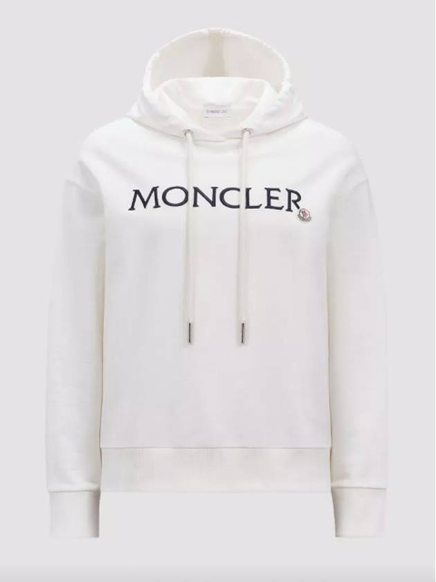 Embroidered Logo Hoodie White - MONCLER - BALAAN 3