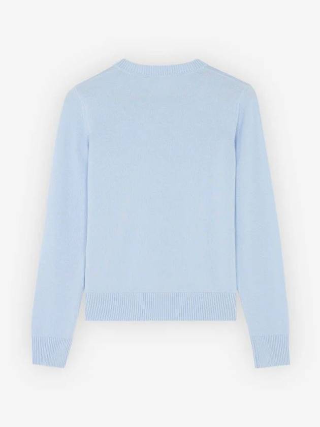 Double Fox Head Patch Round Neck Cardigan Pale Blue - MAISON KITSUNE - BALAAN 3