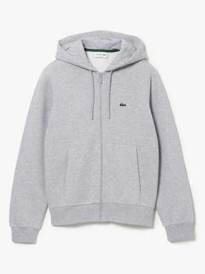 Kangaroo Pocket Cotton Hooded Jacket Grey - LACOSTE - BALAAN 2